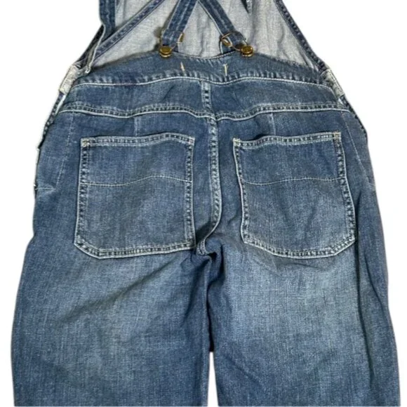 Free People V-neck Cross back Bib Relaxed Overalls Straight Leg Size 25 - Picture 8 of 13